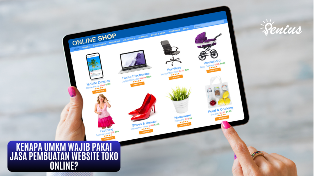 Contoh mockup jasa pembuatan website toko online untuk UMKM di halaman WordPress