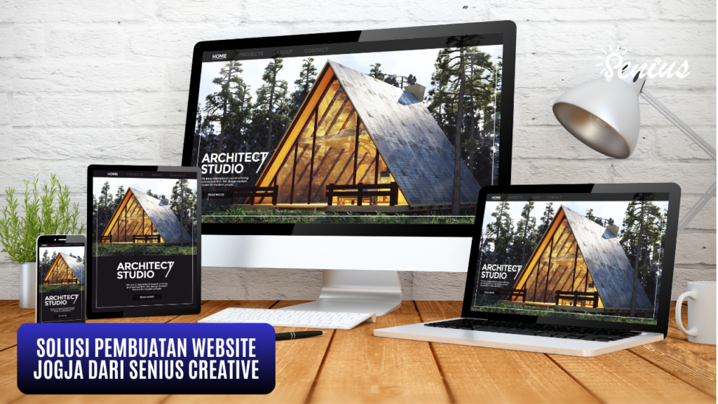 Tampilan website responsif di laptop, tablet, dan smartphone hasil jasa pembuatan website Jogja oleh Senius Creative