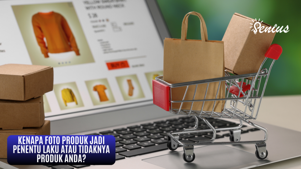 Jasa foto produk online shop yang jadi penentu laku tidaknya produk Anda dengan ilustrasi keranjang belanja dan paket