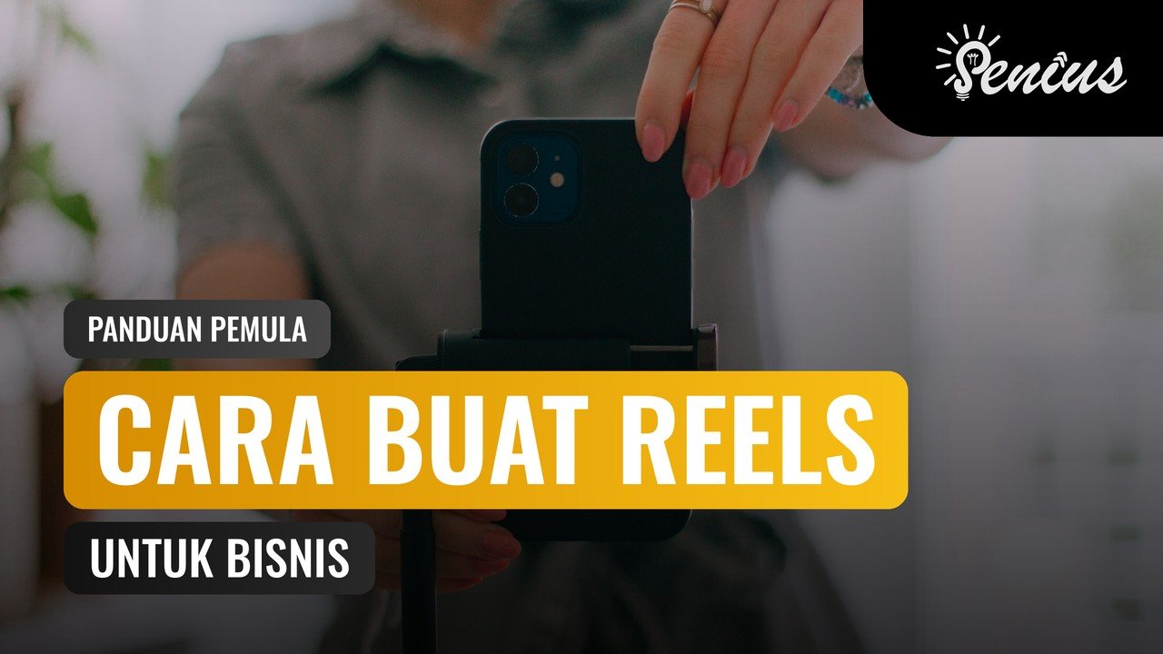 Cara membuat reels Instagram untuk bisnis: HP dipasang di tripod untuk merekam video vertikal