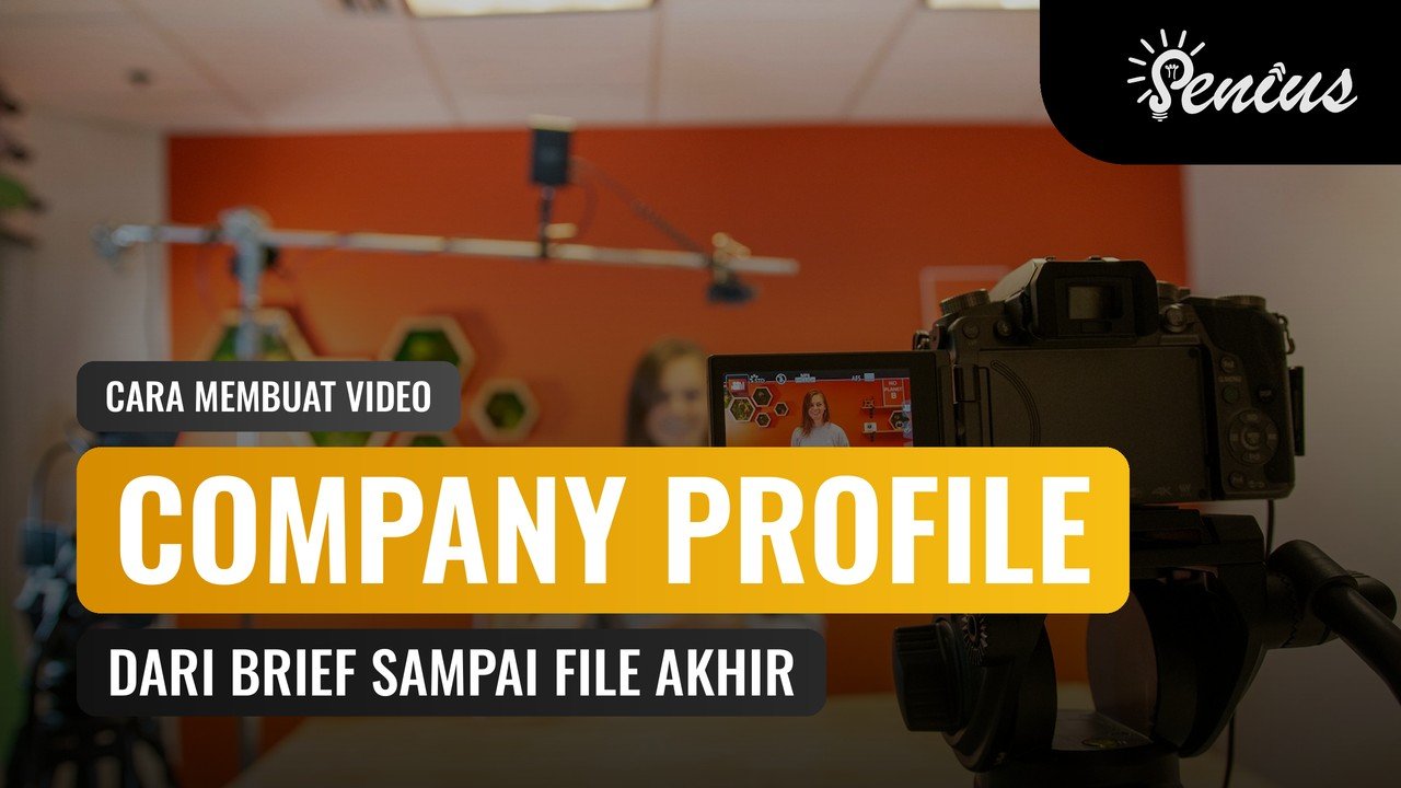 Kamera dan set studio untuk cara membuat video company profile perusahaan